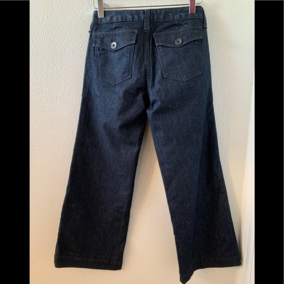 Banaba Republic Dark Wash Wide Leg Jeans - Size 0 - Picture 1 of 8